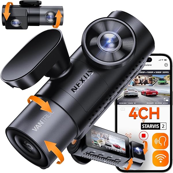 Amazon.com: LANMODO D1 3 通道4K 行車記錄儀,附5G WiFi GPS